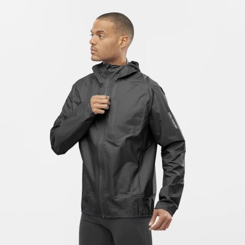 Black Salomon Bonatti Waterproof Men's Shell Jackets | IE FU3021